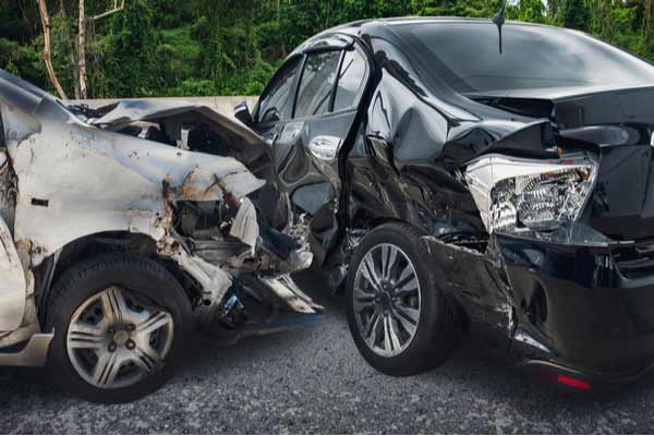 Wreck scene Greenville car accident case concept